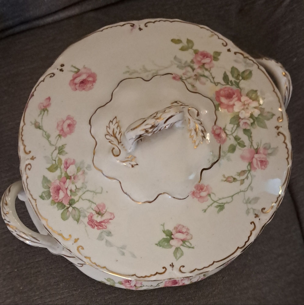 EXTREMELY RARE Meakin pink rose serving dish